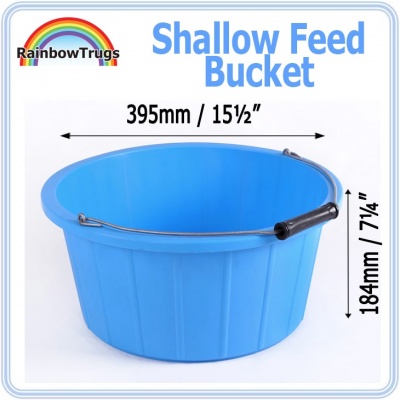 Coloured Shallow Feed Bucket - YELLOW