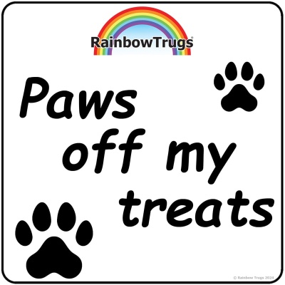 Trug-Lid PAWS OFF MY TREATS Sticker