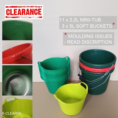 CLEARANCE 3 x 5L Buckets and 11 x Mini-Tubs (SECONDS)