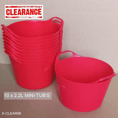 2.2 Litre Rainbow Mini-Tubs - 10 Red - SLIGHT SECONDS