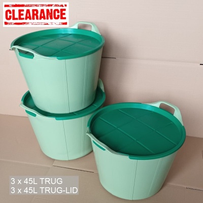 45 Litre Rainbow Trugs with Lids - Set of 3 (Slight Seconds)