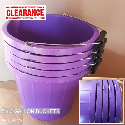 3 Gallon Buckets - 5 x Purple - SCUFFED SECONDS