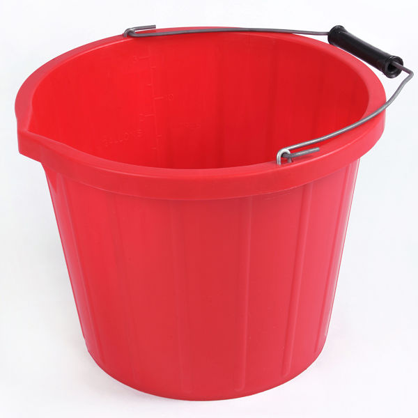 Coloured 3 Gallon Bucket - RED - rainbowtrugs.com