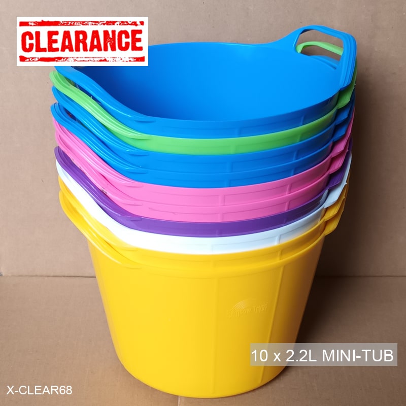 2.2 Litre Rainbow Mini-Tubs - 10 Assorted Colours - SLIGHT SECONDS